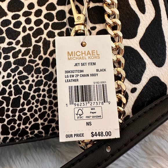 Michael Kors Jet Set Large East West Chain Crossbody - Black/Gold - Picture 5 of 6